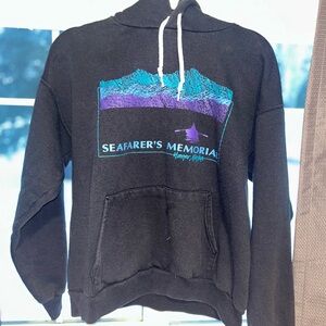 Hanes Black and Purple Seafarer's Memorial Hoodie